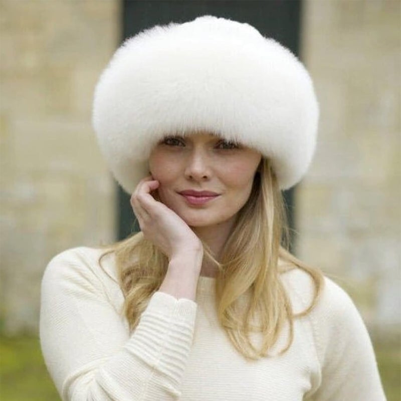 PMIYS Womens Faux Fur Hat Winter Russian Hats Warm Skiing Hat Fluffy Earmuff Hat - Image 2